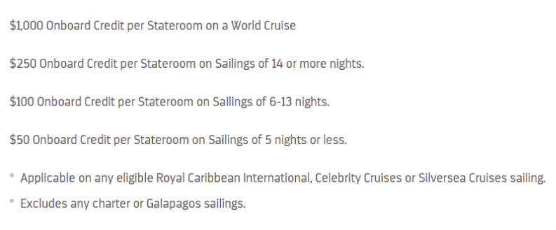 screenshot of royal carribean shareholder credits